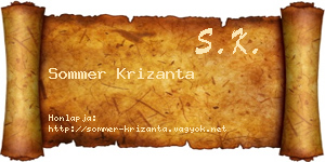 Sommer Krizanta névjegykártya